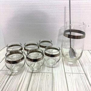 Vintage Libby Roly Poly Glasses and Cocktail Pitcher set.